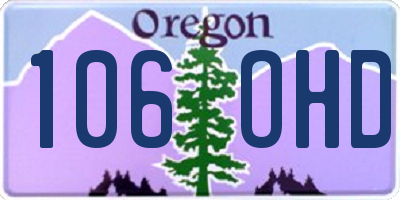 OR license plate 106OHD