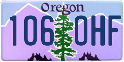 OR license plate 106OHF