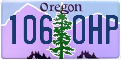 OR license plate 106OHP