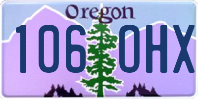 OR license plate 106OHX