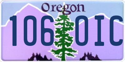 OR license plate 106OIC