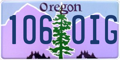 OR license plate 106OIG