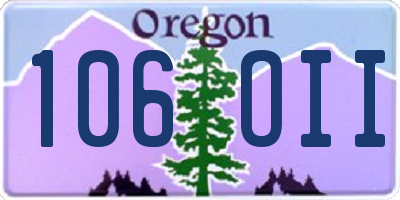OR license plate 106OII