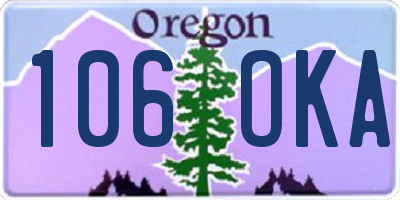 OR license plate 106OKA