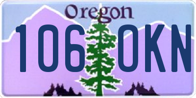 OR license plate 106OKN