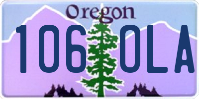OR license plate 106OLA