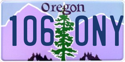 OR license plate 106ONY