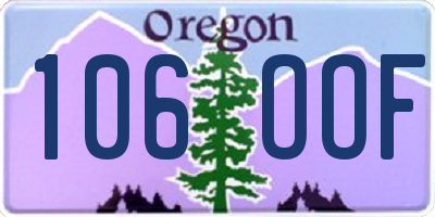 OR license plate 106OOF