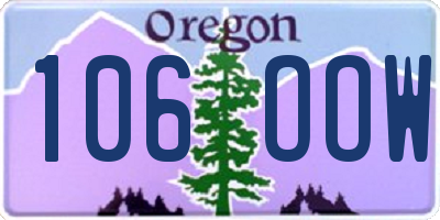 OR license plate 106OOW