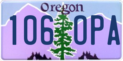 OR license plate 106OPA
