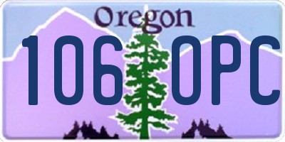 OR license plate 106OPC