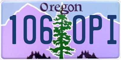 OR license plate 106OPI