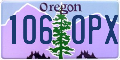 OR license plate 106OPX