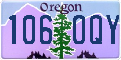 OR license plate 106OQY