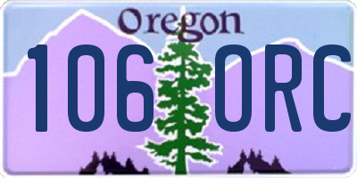 OR license plate 106ORC