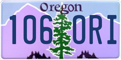 OR license plate 106ORI