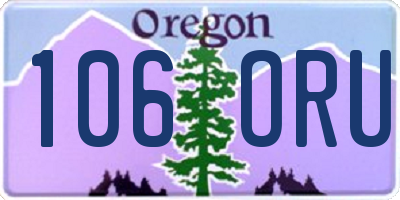OR license plate 106ORU