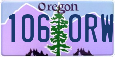OR license plate 106ORW