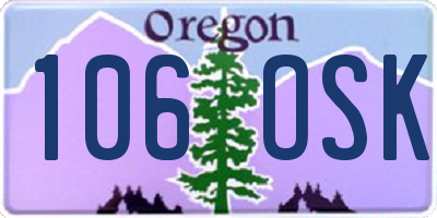 OR license plate 106OSK