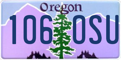 OR license plate 106OSU