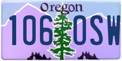 OR license plate 106OSW