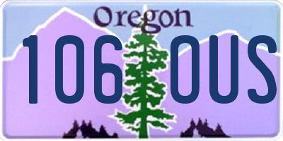 OR license plate 106OUS