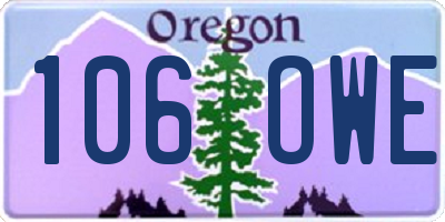 OR license plate 106OWE