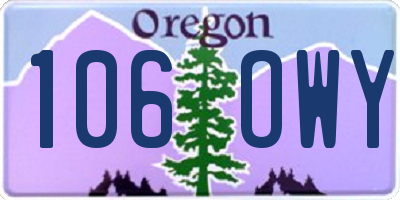 OR license plate 106OWY