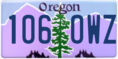 OR license plate 106OWZ