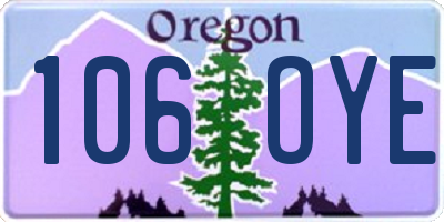 OR license plate 106OYE
