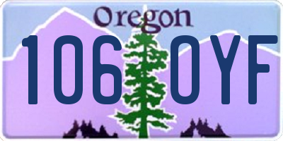 OR license plate 106OYF