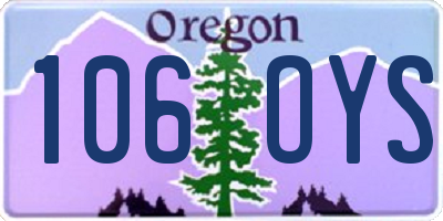 OR license plate 106OYS