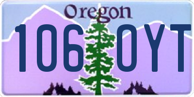 OR license plate 106OYT