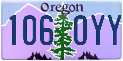 OR license plate 106OYY