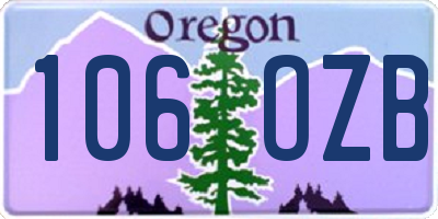 OR license plate 106OZB