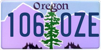 OR license plate 106OZE