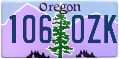 OR license plate 106OZK