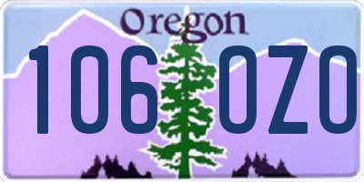 OR license plate 106OZO