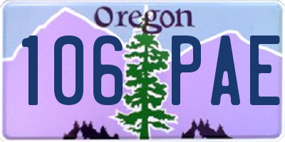 OR license plate 106PAE