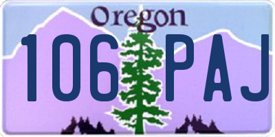 OR license plate 106PAJ