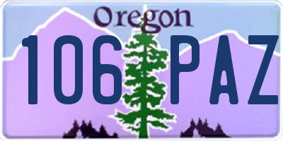 OR license plate 106PAZ