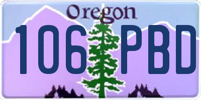 OR license plate 106PBD