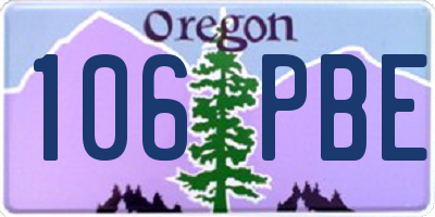 OR license plate 106PBE