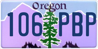 OR license plate 106PBP