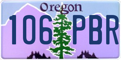 OR license plate 106PBR