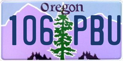 OR license plate 106PBU