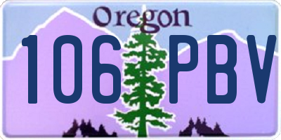 OR license plate 106PBV