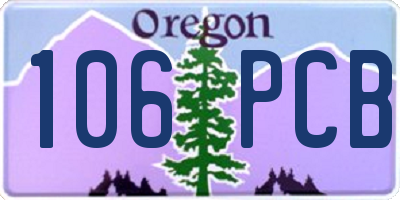 OR license plate 106PCB