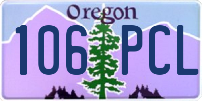 OR license plate 106PCL