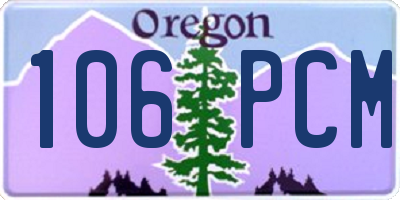 OR license plate 106PCM